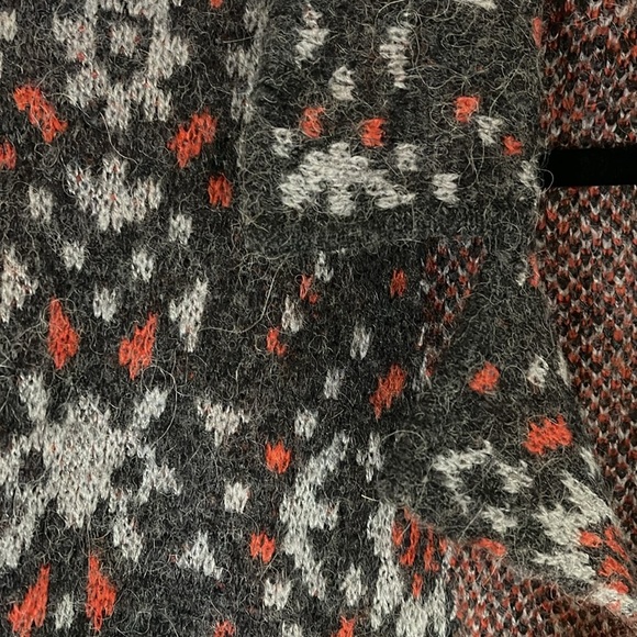 Free People Black Aztec Geo Print Long Cozy Jacket Wool Alpaca Blend Size XS - Picture 6 of 7